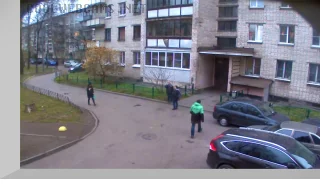 Webcam on the corner of the house number 12 on Glory Avenue in Saint Petersburg