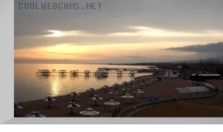 Webcam with a view of the beach of the recreation center «Karven Four Seasons», Lake Issyk-Kul