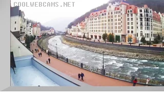 Webcam overlooking the Mzymta River, Krasnaya Polyana, Sochi