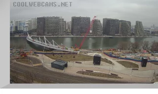 Webcam overlooking the bridge across Nagatinsky Zaton, Moscow