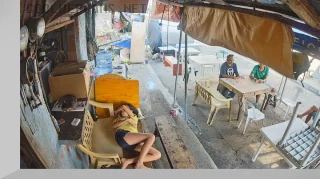 Webcam at a street food mini store on Soliman Street in Davao, Philippines